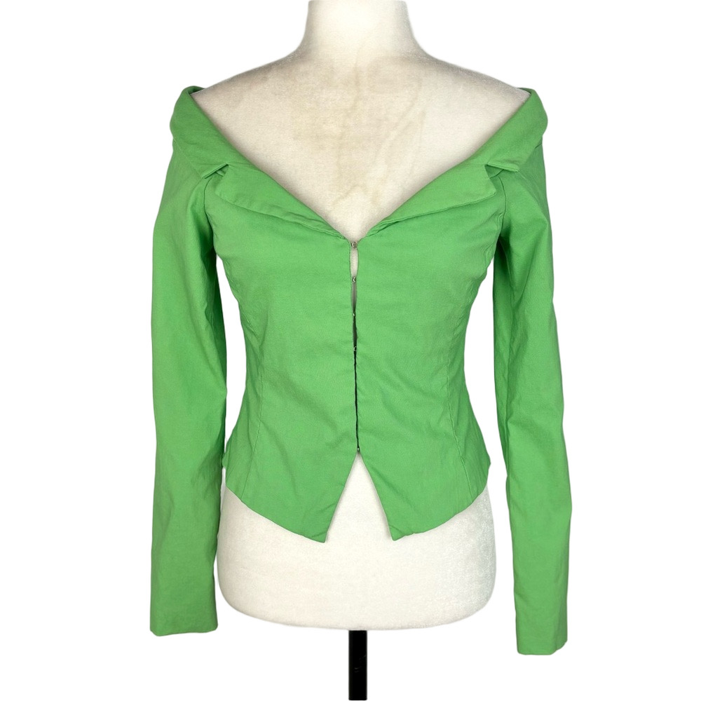 Zara green off-shoulder top